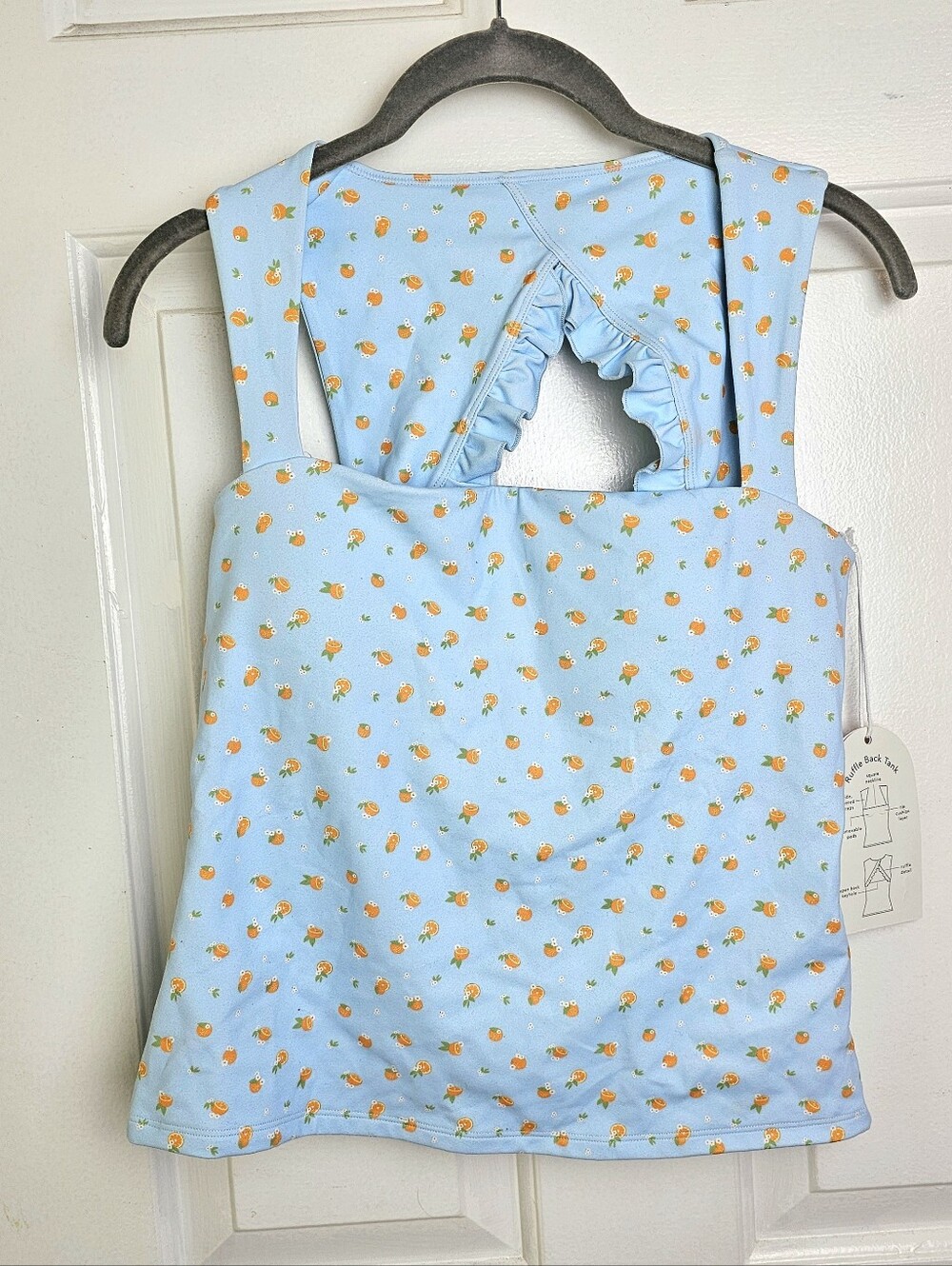 New Blogilates Ruffle Back Citrus Print Athletic Top - Picture 3 of 6